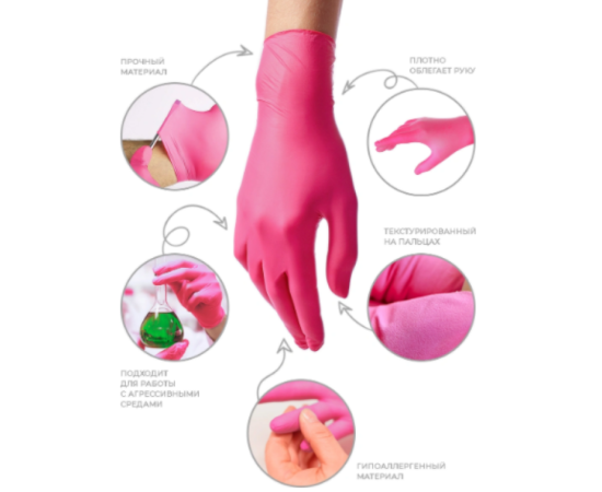 Перчатки нитрил. M Benovy, голубые, 200 шт/упак. (100 пар)